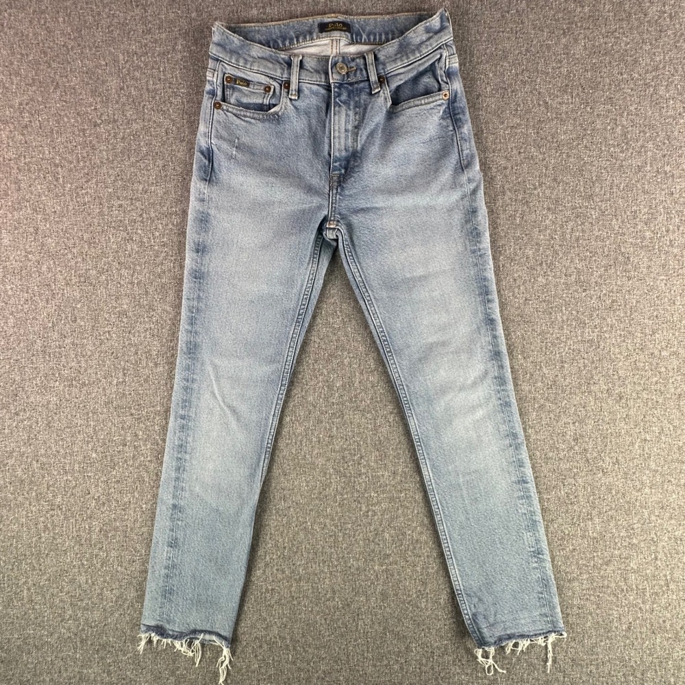 Polo Ralph Lauren Jeans Womens 25 Slim Light Blue Raw Hem Denim Pants